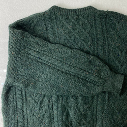 cable knit sweater green (secondhand clothing) 5枚目の画像