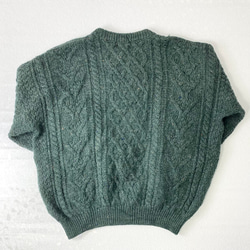 cable knit sweater green (secondhand clothing) 4枚目の画像
