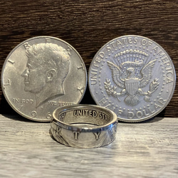 USAケネディハーフダラー銀貨　細コインリング 4枚目の画像