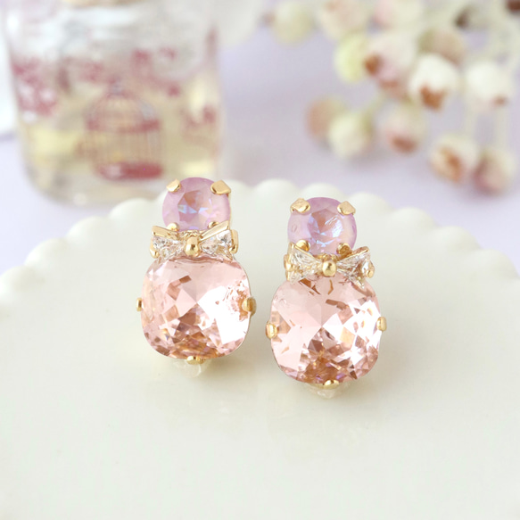 ロマンティックな香水瓶のピアス/イヤリング ピアス（スタッド・一粒 