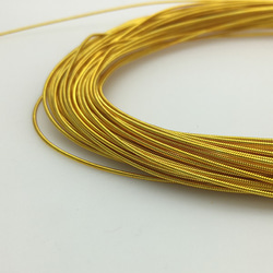 フレンチワイヤーハード1.25ｍｍ　100ｃｍ　イエローゴールド　FWH43-YG125　ビーズ刺繍　ゴールドワーク 2枚目の画像