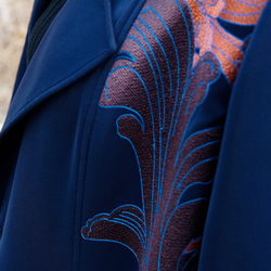 フラワー刺繍ロングコート / Navy 8枚目の画像