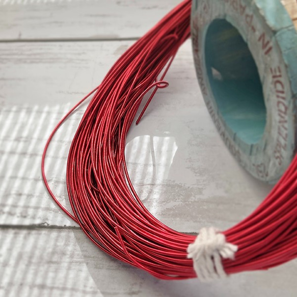 フレンチワイヤーハード レッド 1.25mm100cm FWH44-Red125 ビーズ
