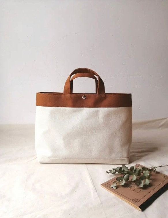 L size シンプルトート　8号帆布トートバッグ 3枚目の画像