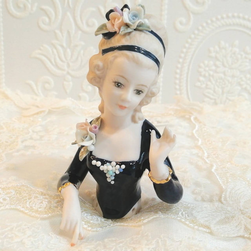 ハーフドール 【 アントワネット 】 磁器 人形 レース ドール