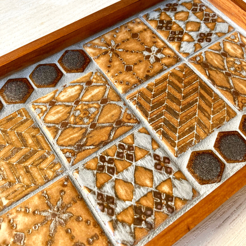 再販2】モザイクタイルトレー タイルトレイ レトロ美 錆染 その他