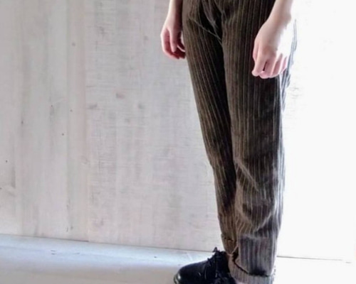 受注制作✨極太畝のコーデュロイパンツ ブラウン ロングパンツ