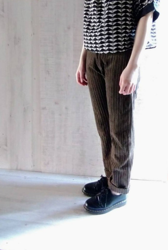 受注制作✨極太畝のコーデュロイパンツ ブラウン ロングパンツ
