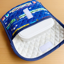横入れ お弁当ケース 青 新幹線 お弁当 ランチ 弁当袋