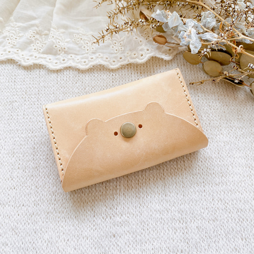 淡色 くまさん名刺入れ カードケース ナチュラル 熊 名刺入れ・カード