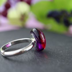 《ロイヤルパープル》ガラスドロップ リング 指輪 ガラス ガラスフュージング 紫 パープル 12枚目の画像