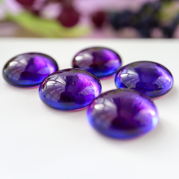 《ロイヤルパープル》ガラスドロップ リング 指輪 ガラス ガラスフュージング 紫 パープル 7枚目の画像
