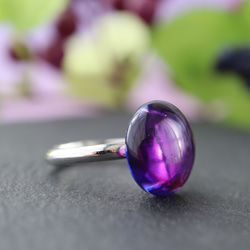 《ロイヤルパープル》ガラスドロップ リング 指輪 ガラス ガラスフュージング 紫 パープル 13枚目の画像