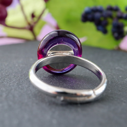 《ロイヤルパープル》ガラスドロップ リング 指輪 ガラス ガラスフュージング 紫 パープル 10枚目の画像