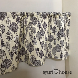 ブルー 素敵なバラ柄カフェカーテン バランスカーテン カーテン EMI's