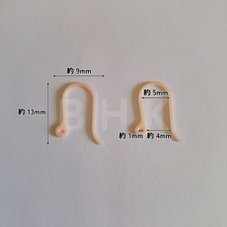 【送料無料】[30個/15ペア~] 樹脂フックピアス クリーム / ピンク No.P111 4枚目の画像