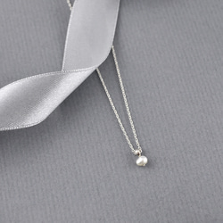 Sterling Silver Single Pearl Necklace,SV925 4枚目の画像