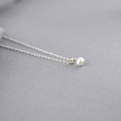 Sterling Silver Single Pearl Necklace,SV925 1枚目の画像