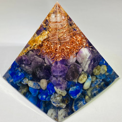 ≪受注制作≫【まよけ・幸運】ドラゴン ピラミッド型 オルゴナイト 2枚目の画像
