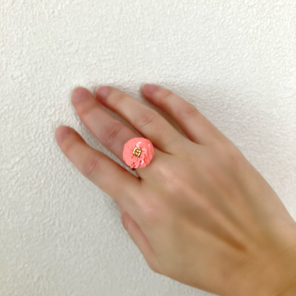 ひなぎくの指輪(サーモンピンク) 3枚目の画像