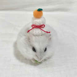 お正月⋆かがみもちの帽子　ハムスター⋆小動物⋆ぬいぐるみ 3枚目の画像