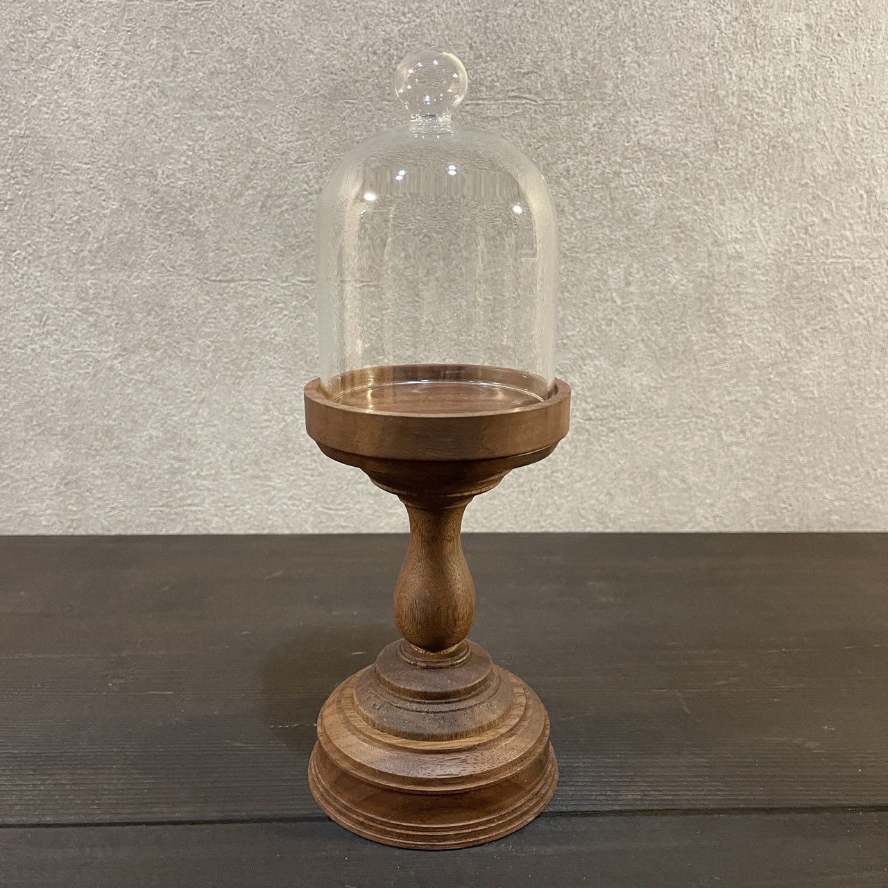 ブラックウォルナットナットのガラスドーム付きコンポート S その他