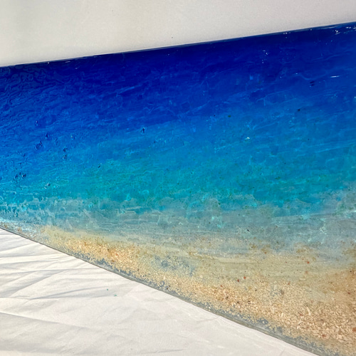 BLOB CORNICI 壁掛け 壁画 「海ブルー」イタリア製 壁掛けアートパネル 海 ブルーシーのビーチ 90×25 その他キッチン小物