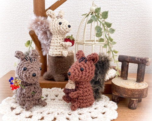 しっぽふわふわ⭐︎リスくん あみぐるみ orin 通販 15018267