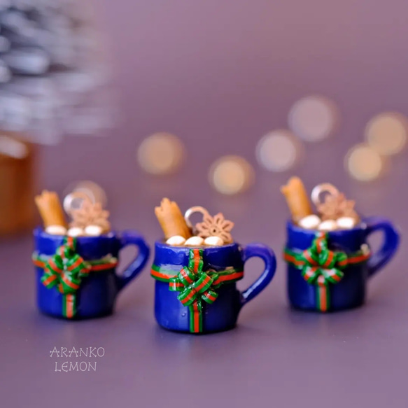 クリスマスホットチョコレートとクリスマスクグロフ ピアス/イヤリング 7枚目の画像