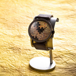 「パズル」手作り時計／ベルトカラー6色 名入れ可 1枚目の画像