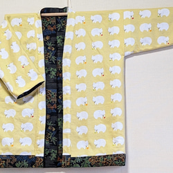 Creema限定　着物生地を使ったリバーシブルでも着れる半纏です。表は絹、裏は綿ニット。両方楽しめます。贈り物に! 5枚目の画像