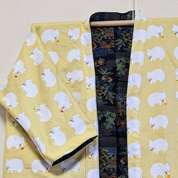 Creema限定　着物生地を使ったリバーシブルでも着れる半纏です。表は絹、裏は綿ニット。両方楽しめます。贈り物に! 6枚目の画像