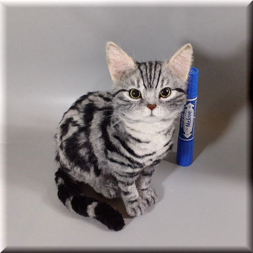 アートドール アメリカンショートヘア猫ぬいぐるみ ハンドメイド アートドール アメリカンショートヘア猫ぬいぐるみ ハンドメイド