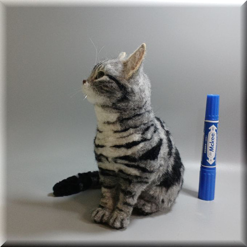 羊毛フェルト 猫 アメリカンショートヘア ねこ ネコ アメショ 羊毛