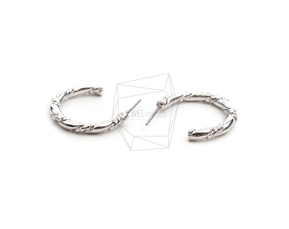 ERG-2245-R【2個入り】ラウンドピアス,Round Post Earring/19.6mm X 24mm 3枚目の画像