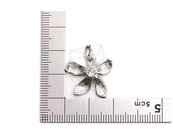 ERG-2247-R【2個入り】フラワーピアス,Flower Post Earring/20mm X 21.8mm 5枚目の画像