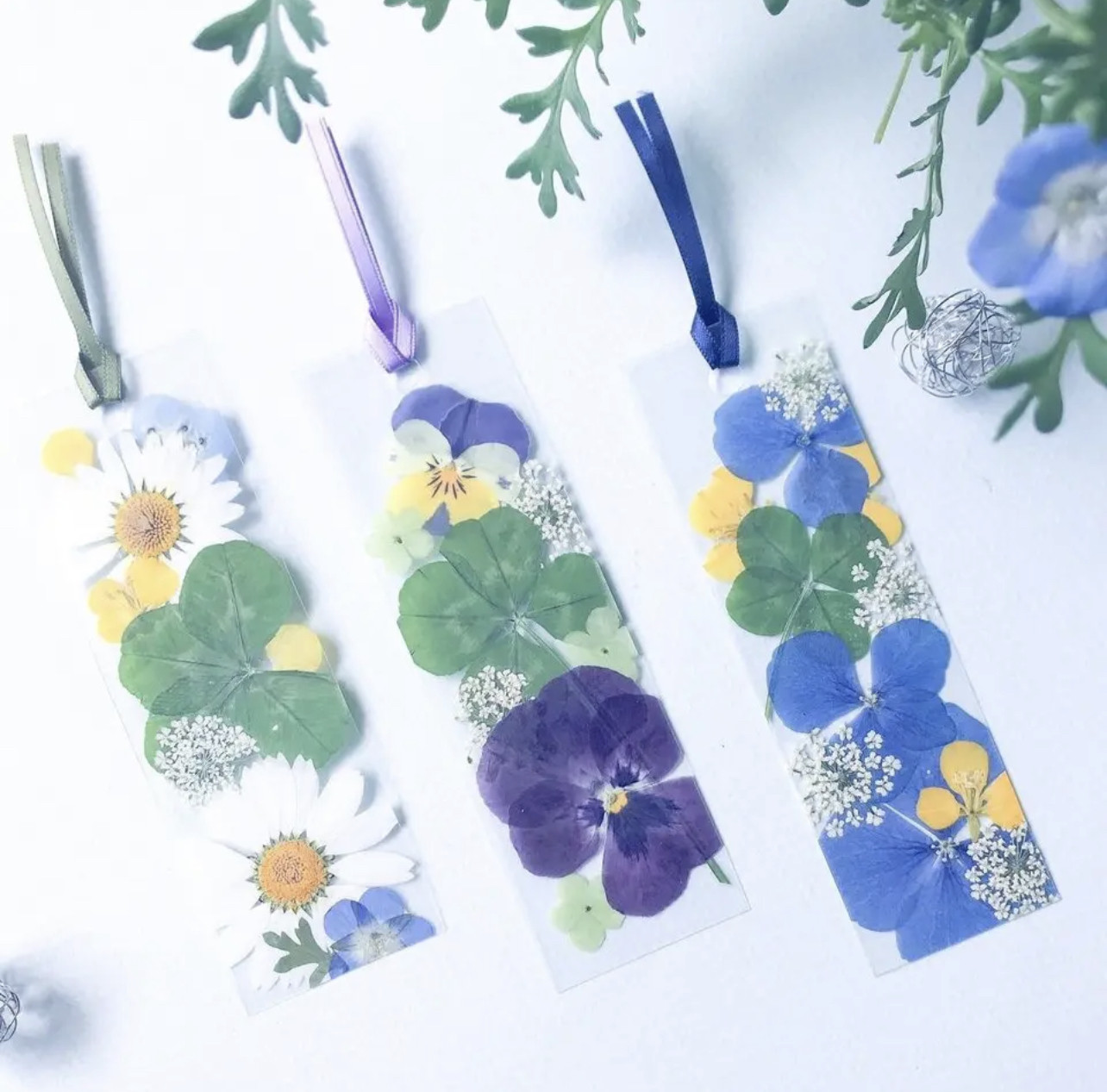 押し花のしおり☆草花のしおり☆栞☆ブックマーク☆押し花