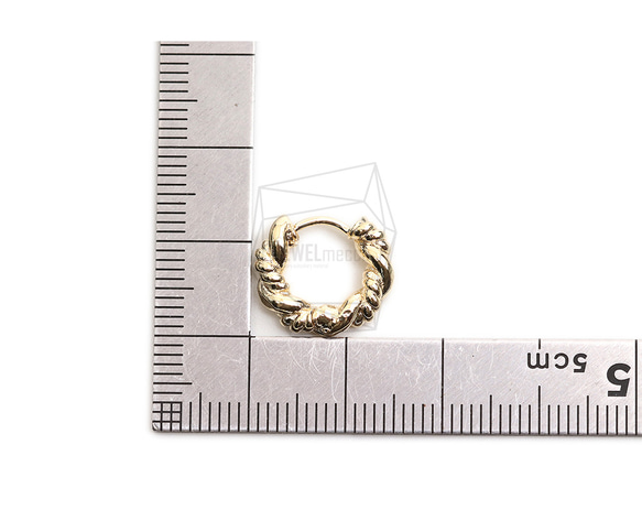 ERG-2254-G [2 pieces] 圓形一觸式耳環,圓形一觸式耳環 第5張的照片