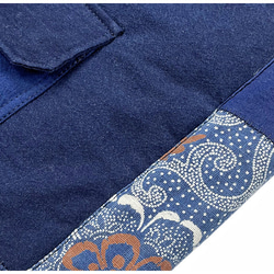 日系藍染復古パッチワーク刺子綿道袍つぎはぎゆったり秋冬綿衣加綿外套 12枚目の画像