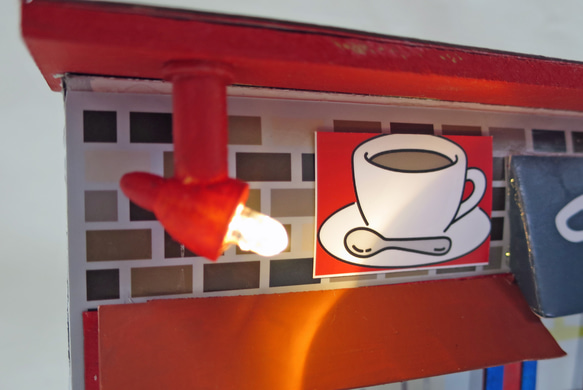 「電飾カフェ」　P　完成モデル　ジオラマ　ミニチュア　プレゼント　 8枚目の画像