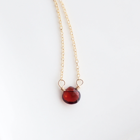 Birthstone necklace Garnet (1月) 2枚目の画像