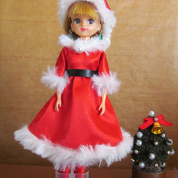 リカちゃんのお洋服＊＊クリスマス＊サンタクロース＊ワンピース＊帽子