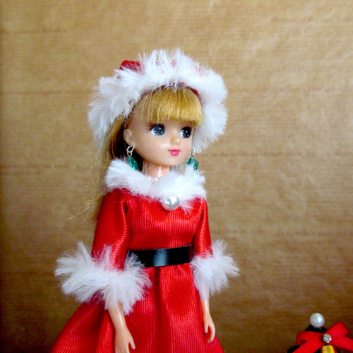 リカちゃんのお洋服＊＊クリスマス＊サンタクロース＊ワンピース＊帽子