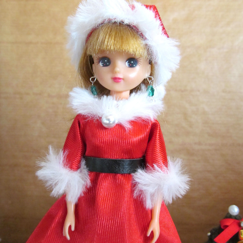 リカちゃんのお洋服＊＊クリスマス＊サンタクロース＊ワンピース＊帽子