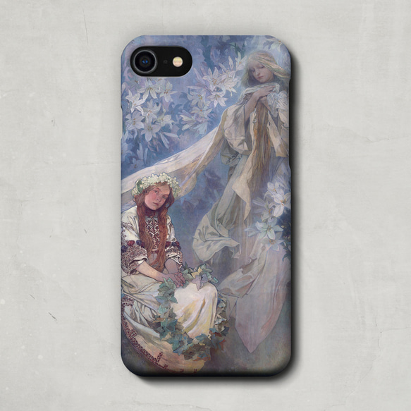 スマホケース / アルフォンス ミュシャ「百合の聖母」 iPhone 全機種対応 ユリ 百合 花 絵画 レトロ 個性的 3枚目の画像