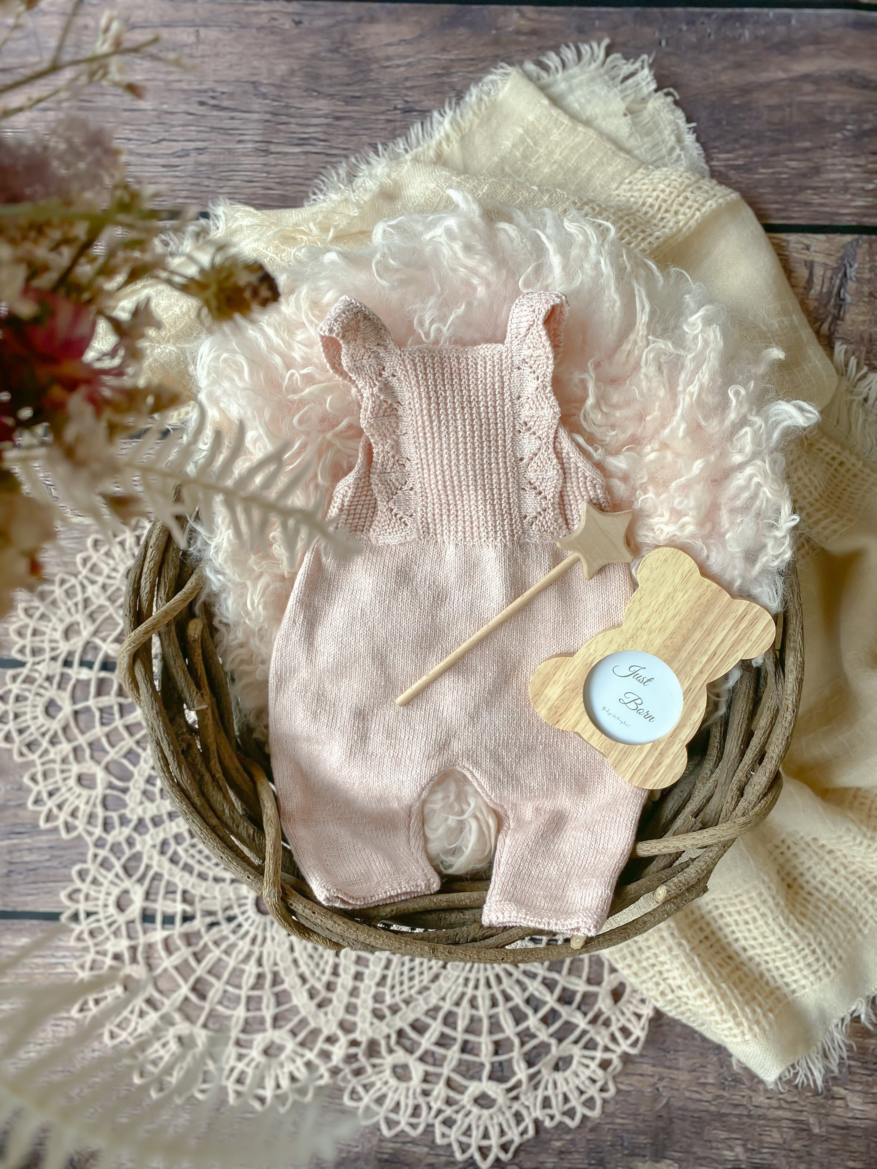 【レンタル】ニューボーンフォトレンタルセット　ピンク×フラミンゴ