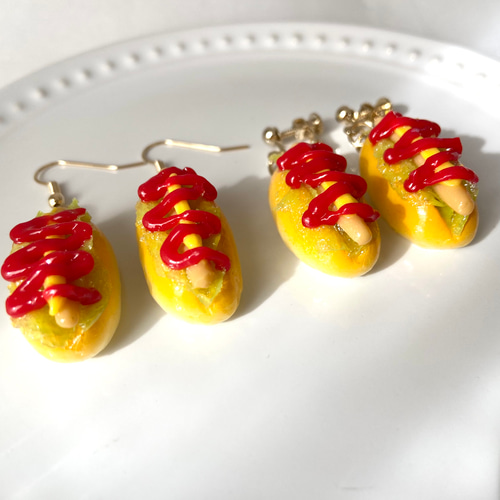 リニューアル！ ホットドック ピアスorイヤリング 食品サンプル