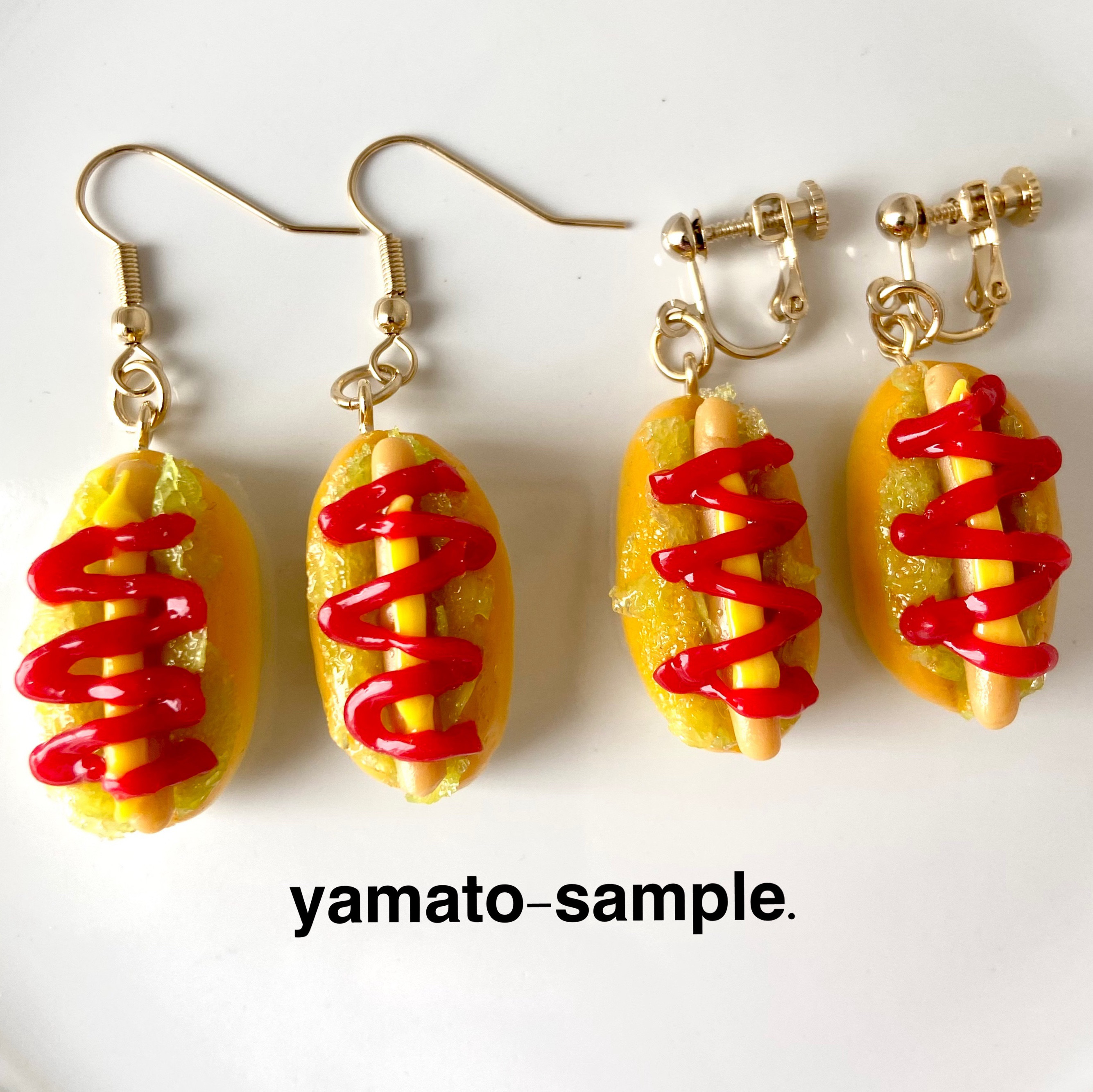 ホットドッグピアス　ミニチュア　可愛い ホットドッグピアス ミニチュア 可愛い