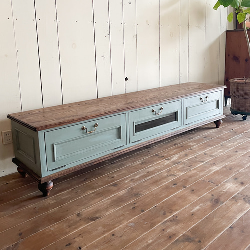 おしゃれ かわいい フランスアンティークテレビボード（グレー） 英国