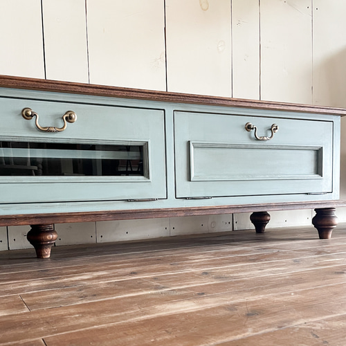 おしゃれ かわいい フランスアンティークテレビボード（グレー） 英国